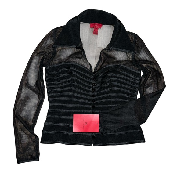 JS Collections Black Top size 6 NWT - Picture 2 of 9